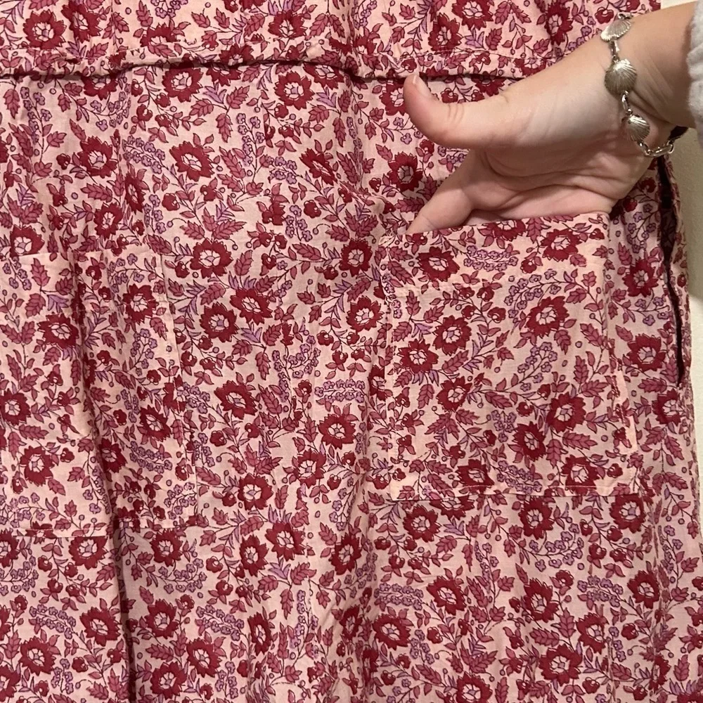 Faherty Adella Floral Pink Sleeveless Racerback Jumpsuit SIZE SMALL